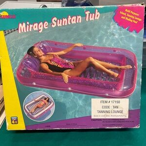 SUNCO Mirage Suntan Tub Pool Float Tanning Lounge 70" x 48" NEW Vintage 1998